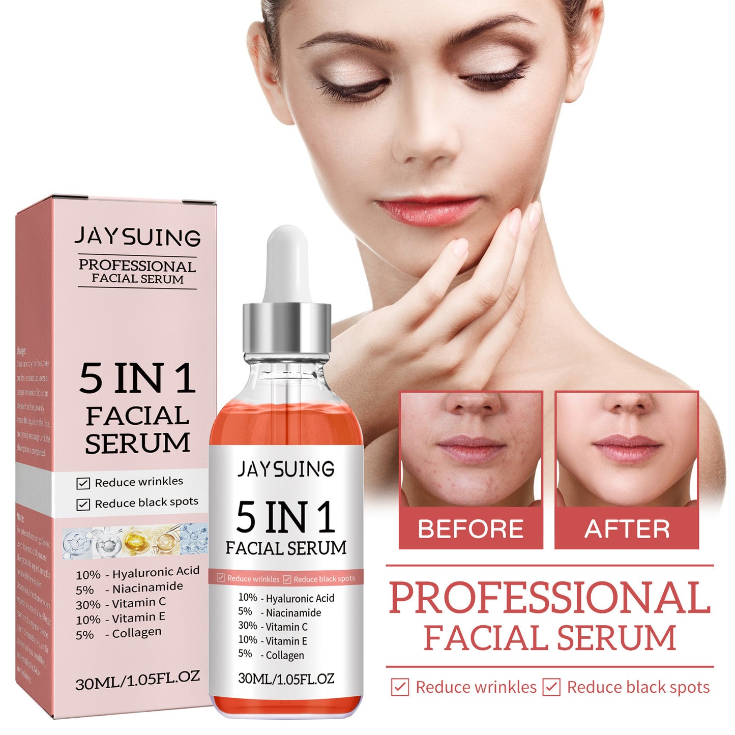 Hydrating 30ml Facial Essence – Anti-Aging, aufhellendes und feuchtigkeitsspendendes Serum
