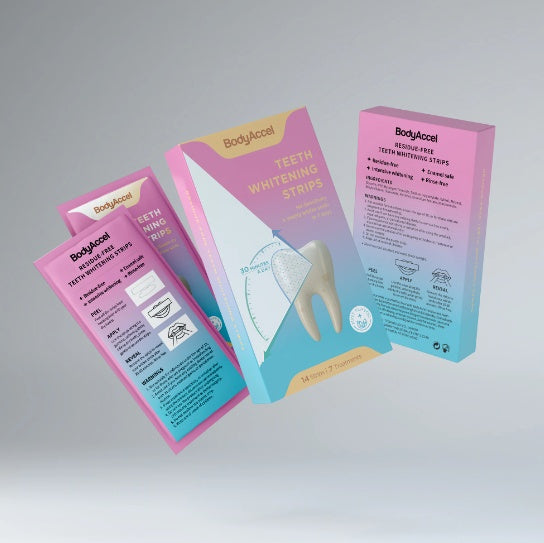 Teeth Whitening Strips - Peroxide-Free, Safe for Sensitive Teeth, Professional Deep Stain Removal