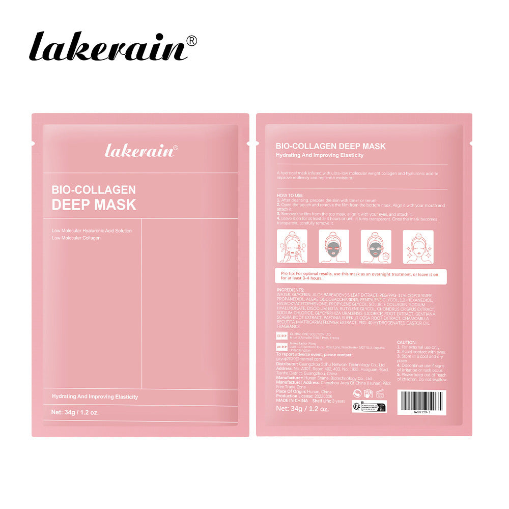Lakerain Collagen-Gesichtsmasken – Feuchtigkeitsspendende und aufhellende Hydrogel-Nachtmaske (34 g, 4 Stück)