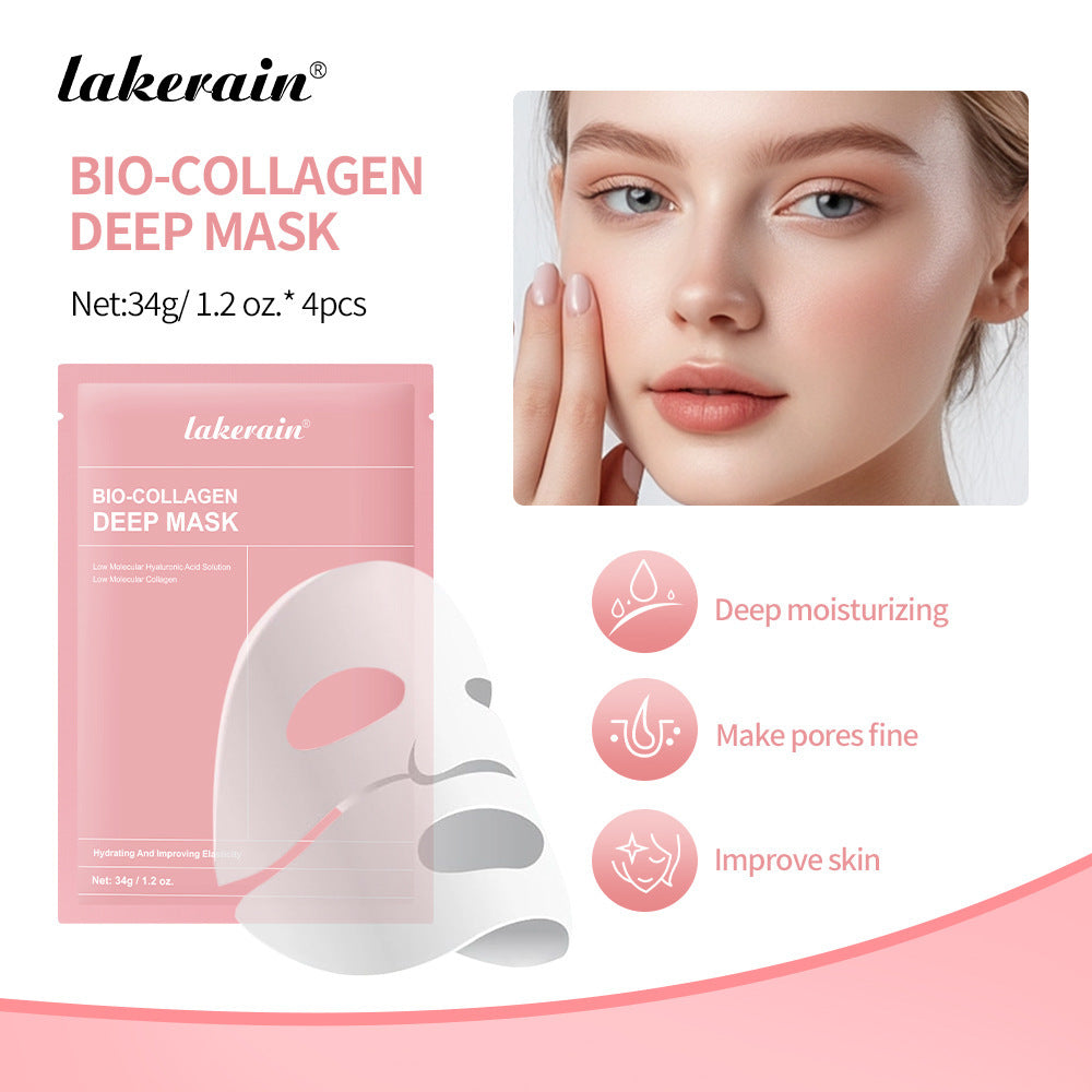 Lakerain Collagen-Gesichtsmasken – Feuchtigkeitsspendende und aufhellende Hydrogel-Nachtmaske (34 g, 4 Stück)