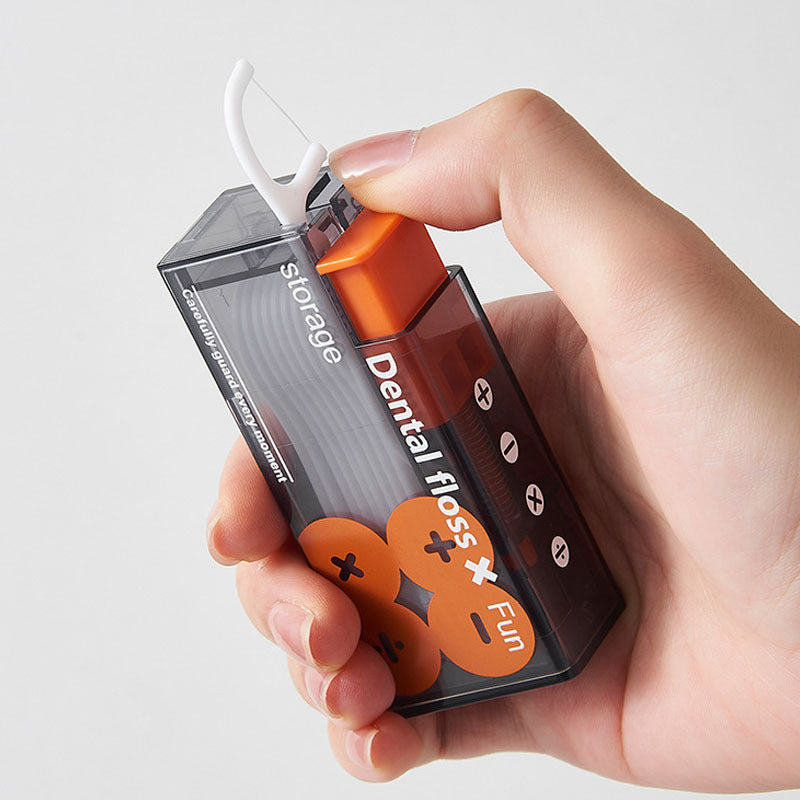 Tragbare automatische Zahnseide-Aufbewahrungsbox – Drücken Sie den Pop-up-Spender mit Zahnseide-Sticks