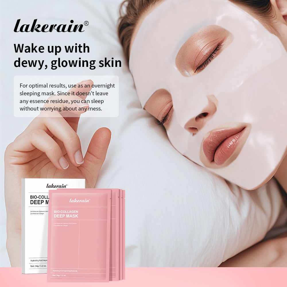 Lakerain Collagen-Gesichtsmasken – Feuchtigkeitsspendende und aufhellende Hydrogel-Nachtmaske (34 g, 4 Stück)