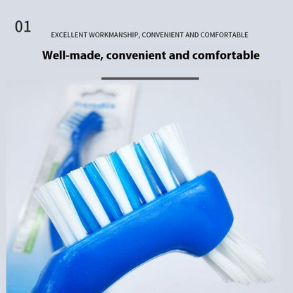 Double-Sided Denture Toothbrush | Orthodontic & Retainer Cleaning Brush
