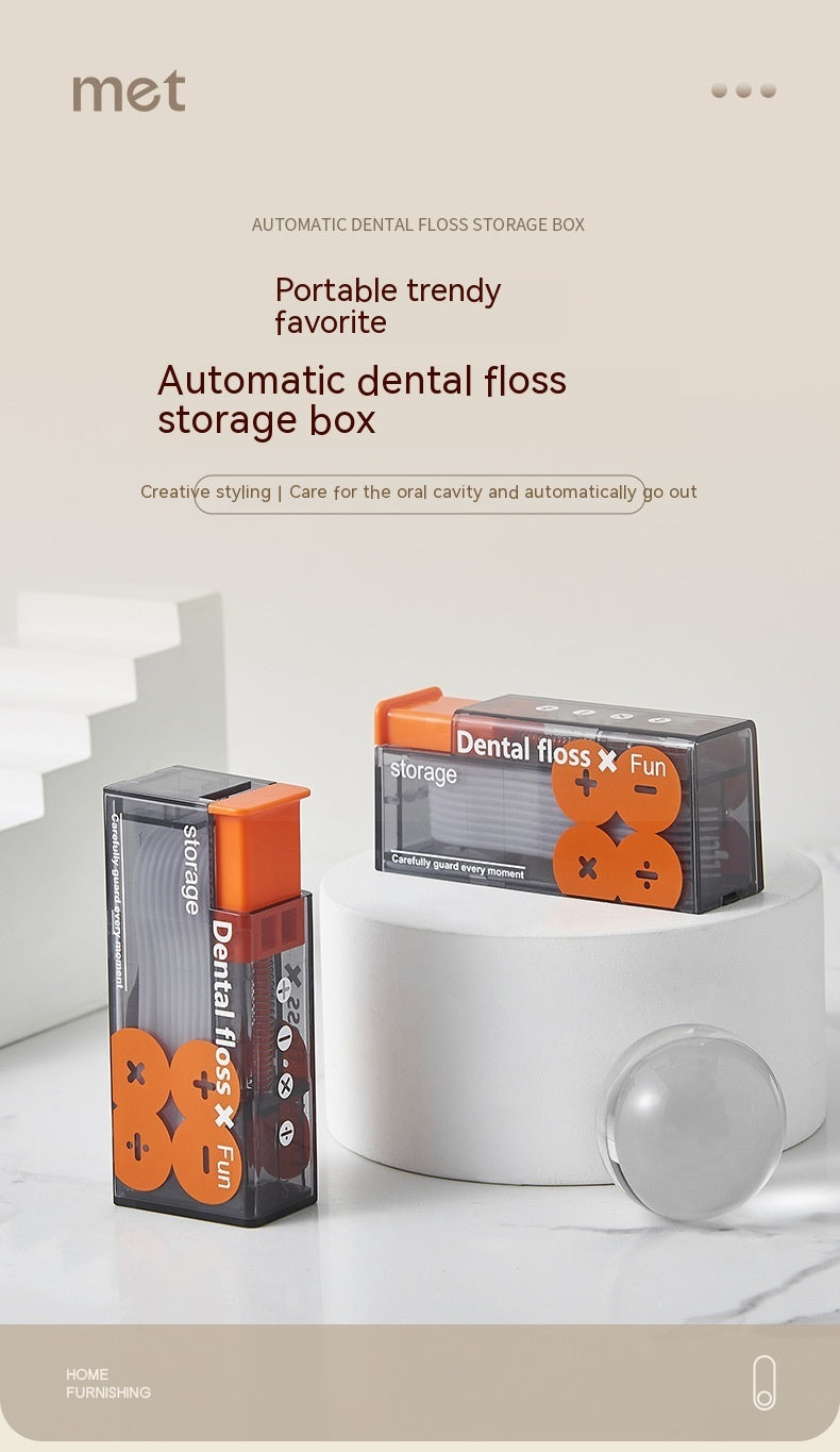 Portable Automatic Dental Floss Storage Box – Press Pop-up Dispenser with Floss Picks