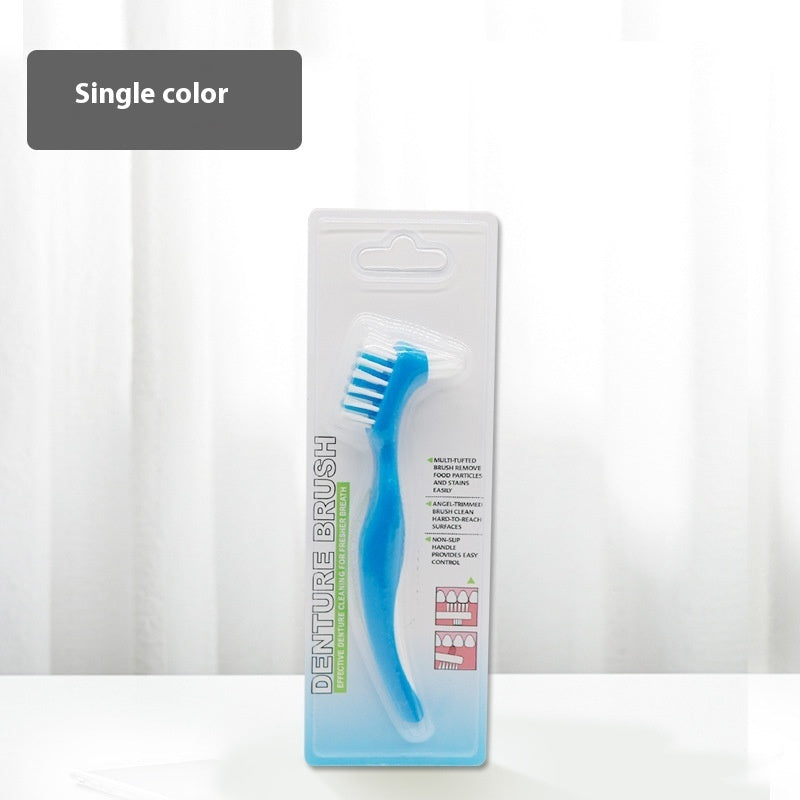 Double-Sided Denture Toothbrush | Orthodontic & Retainer Cleaning Brush