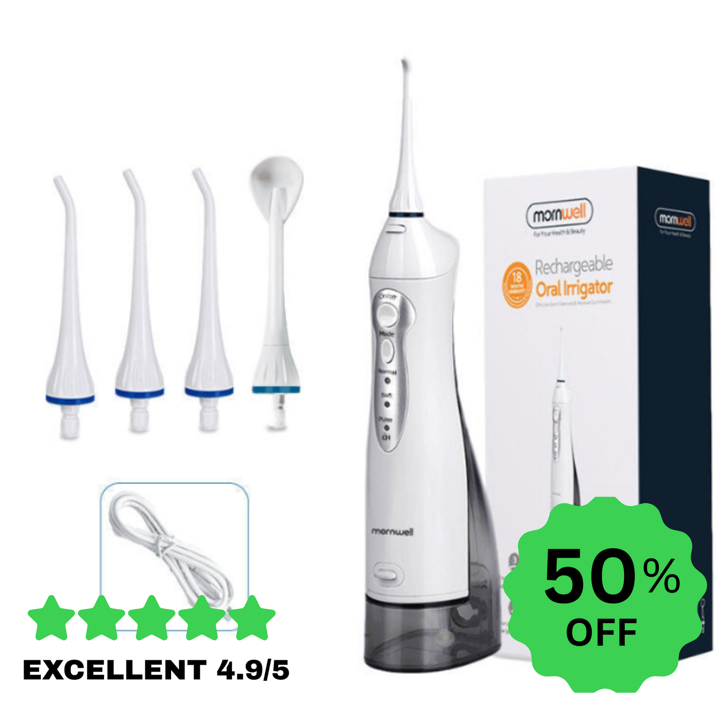 Portable Electric Flushing Device – Deep Cleaning, USB Rechargeable, 3 Modes