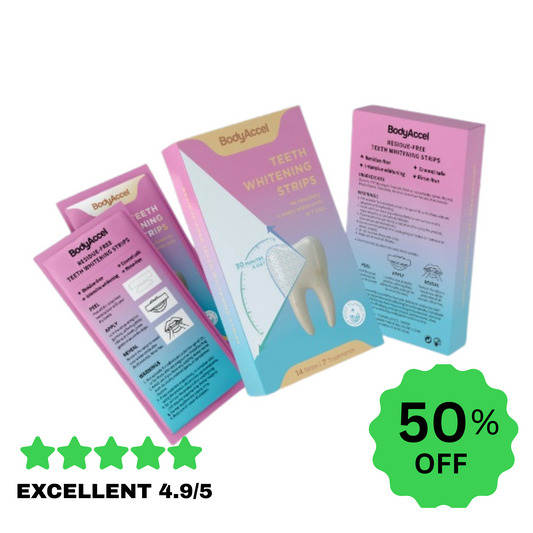Teeth Whitening Strips - Peroxide-Free, Safe for Sensitive Teeth, Professional Deep Stain Removal