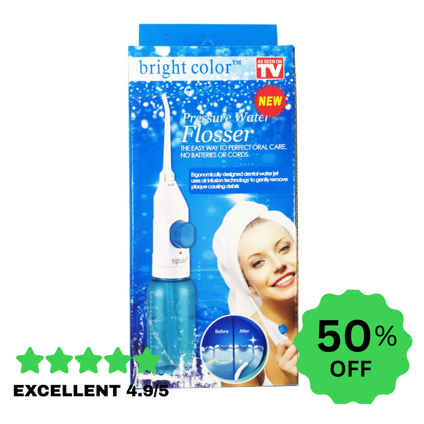 Portable High-Pressure Oral Irrigator – Manual Water Flosser for Deep Teeth Cleaning