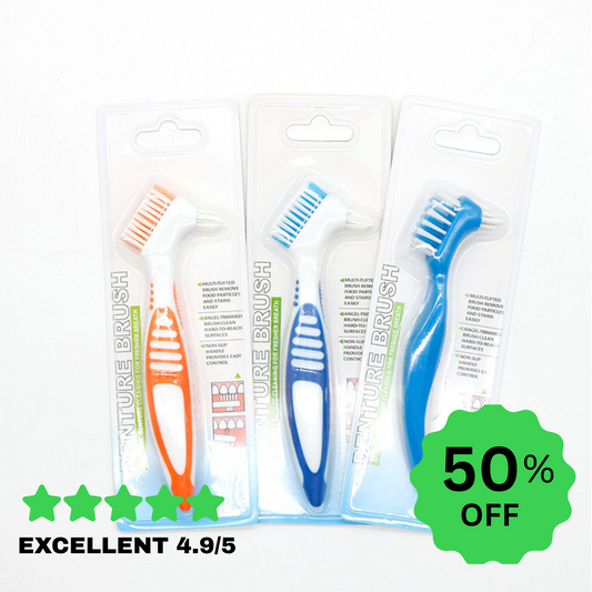 Double-Sided Denture Toothbrush | Orthodontic & Retainer Cleaning Brush