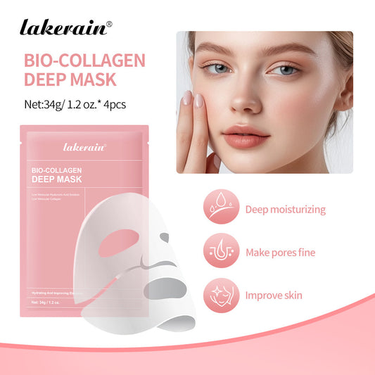 Lakerain Collagen-Gesichtsmasken – Feuchtigkeitsspendende und aufhellende Hydrogel-Nachtmaske (34 g, 4 Stück)