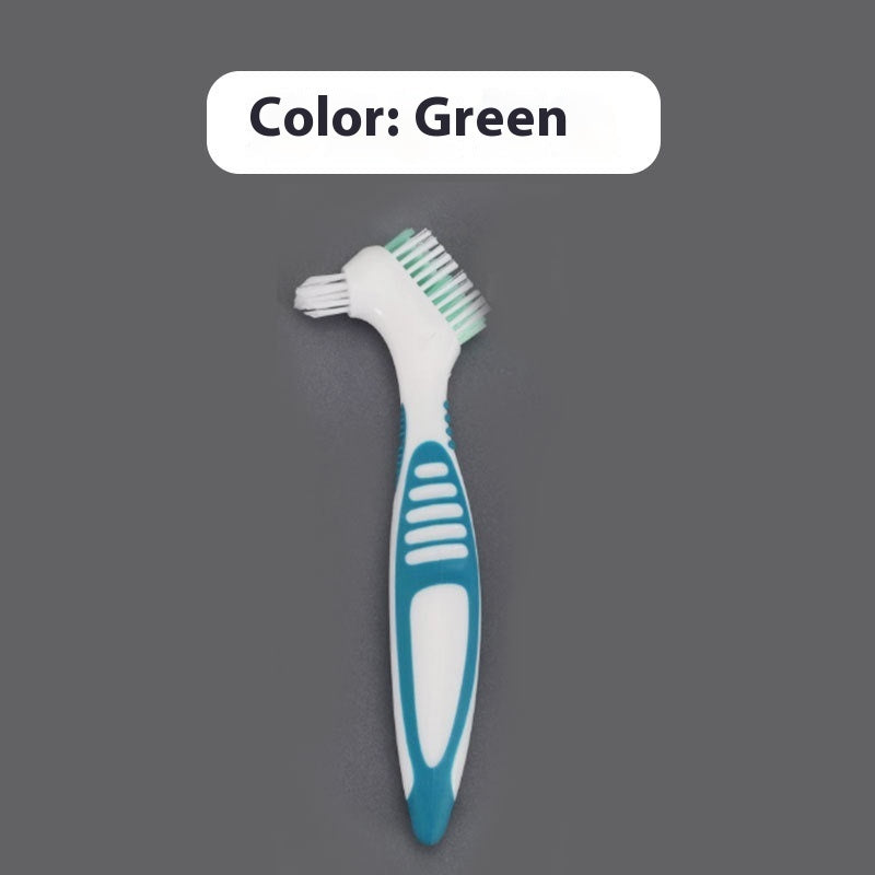 Double-Sided Denture Toothbrush | Orthodontic & Retainer Cleaning Brush