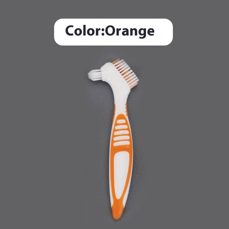 Double-Sided Denture Toothbrush | Orthodontic & Retainer Cleaning Brush