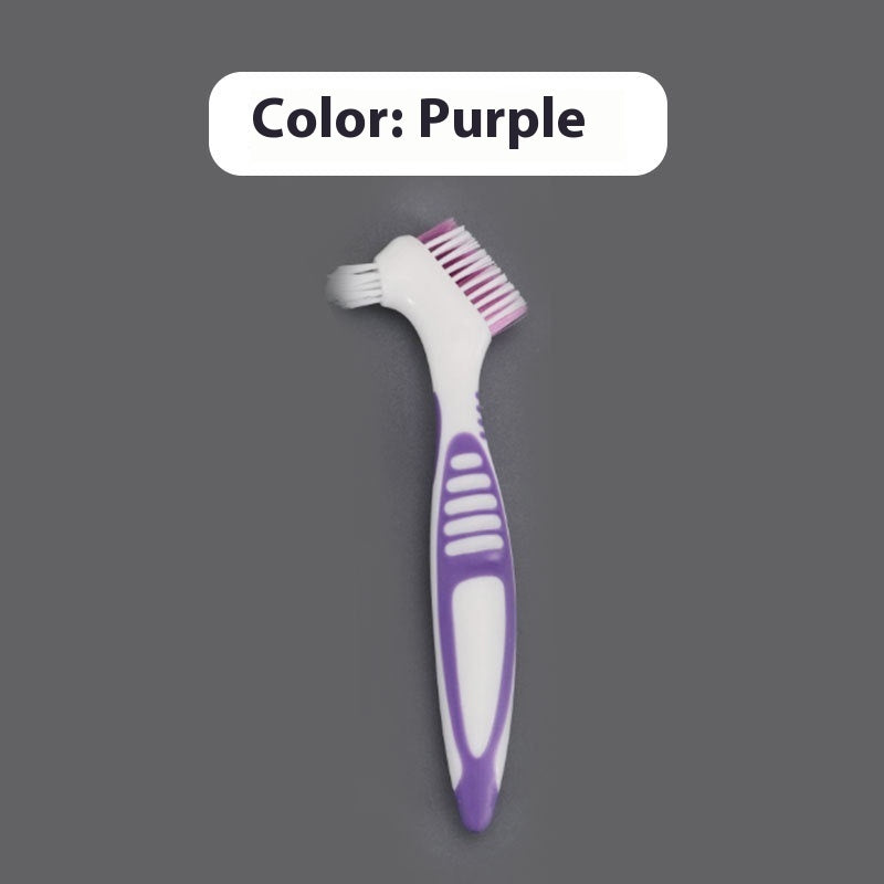 Double-Sided Denture Toothbrush | Orthodontic & Retainer Cleaning Brush
