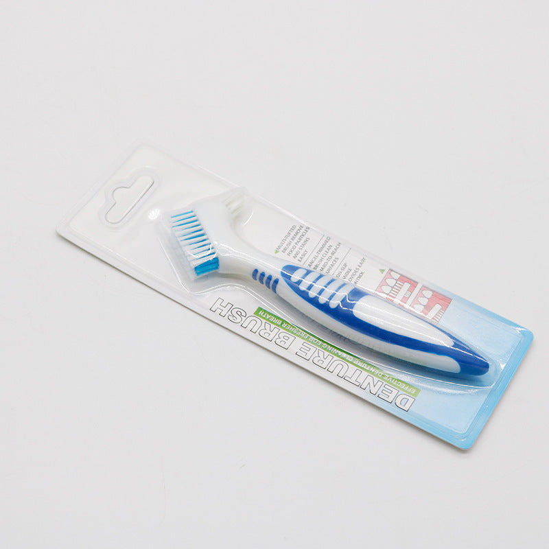 Double-Sided Denture Toothbrush | Orthodontic & Retainer Cleaning Brush