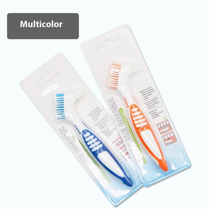 Double-Sided Denture Toothbrush | Orthodontic & Retainer Cleaning Brush